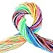 Coobey 140 Pieces Scoubidou Strings Plastic Lacing Cord with Snap Clip Hooks and Keychain Ring Clips for Jewelry Making DIY Craft Gimp String, 394-Feet，12 Colors