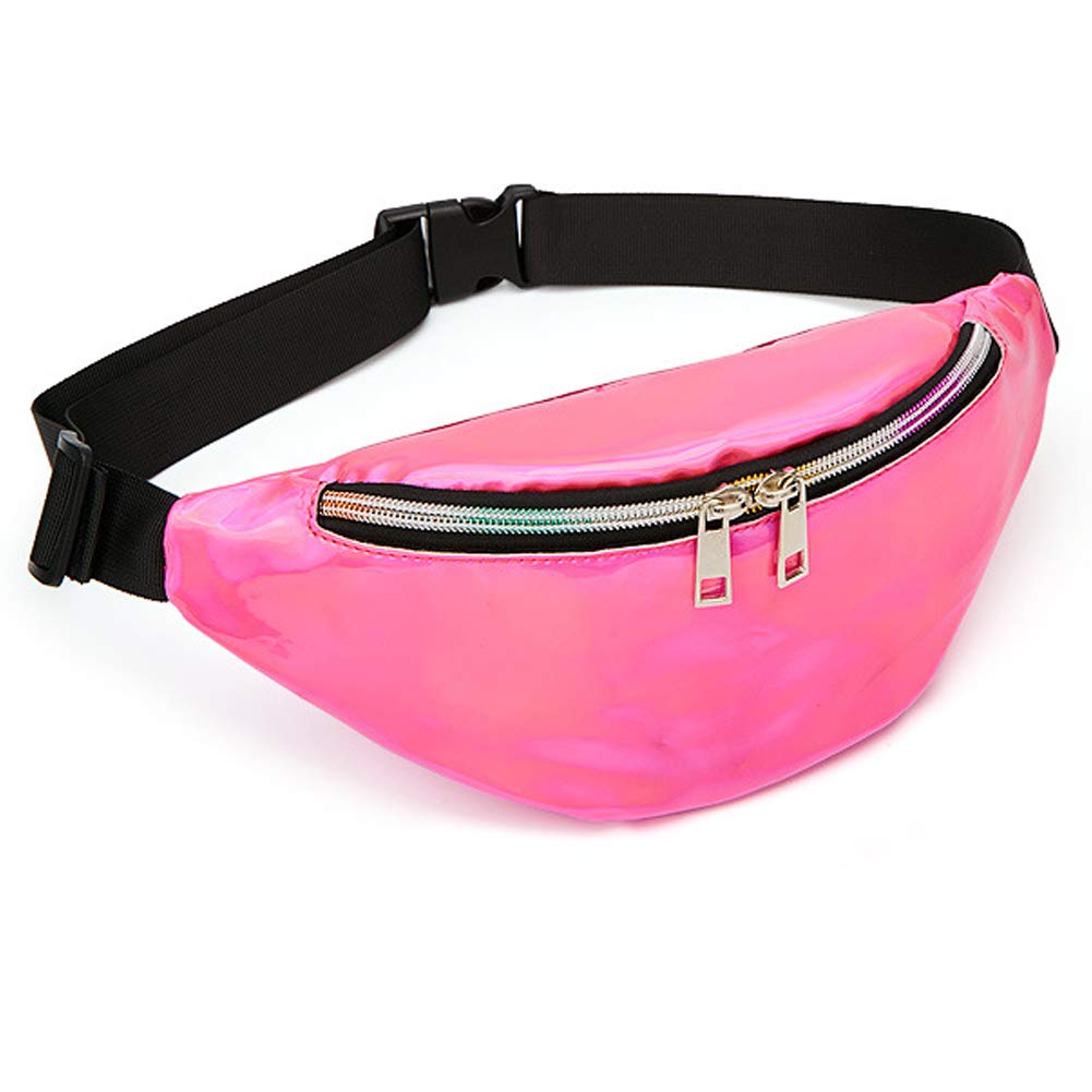 Women & Men Fanny Pack, Waist Bag, Hip Bum Bag with Adjustable Strap for Outdoors Workout Traveling Casual Running Hiking Cycling (pink Reflective)