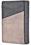 Slim Wallet Front Pocket Minimalist Genuine Leather RFID Blocking Card Holder (AS250 - Light Gray)
