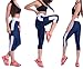 Women Athletic Workout Fitness Training Yoga Waistband Tights Capri Pants S-Xl
