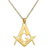 Jude Jewelers Stainless Steel Masonic Emblem Freemason Style Pendant Necklace