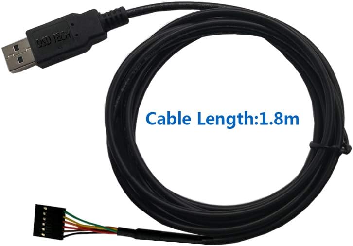 DSD TECH SH-U09G USB to TTL Serial Cable Built-in FTDI FT232RL IC 1.8M/5.9FT, Black, 1.8 meter - Image 4
