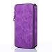 Galaxy J3 Case, CaseUp 12 Card Slot - [Zipper Cash Storage] Premium Flip PU Leather Wallet Case Cover With Detachable Magnetic Hard Case For Samsung Galaxy J3 / Express Prime / Amp Prime - Purple