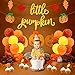 Faisichocalato Little Pumpkin Party Decorations, Glitter Little Pumpkin Banner, Latex Balloons, Cake Toppers for Fall Baby Shower Thanksgiving Birthday Party Supplies