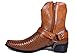 Alberto Fellini Men's Crocodile Prints Western Boots with Side Zipper,Belt Buckle and Chain (JPN)