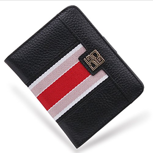 Women s small compact bi-fold leather pocket wallet credit card h…