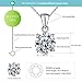 Kigmay Jewelry 925 Sterling Silver Round Cut Clear Cubic Zirconia CZ Solitaire Pendant Necklace for Women, 16