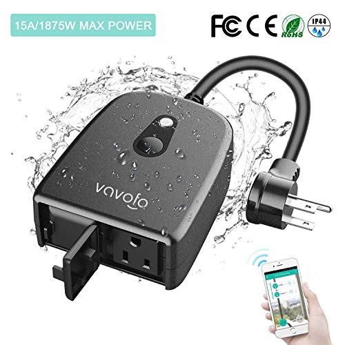 Outdoor Smart Plug WiFi Outlet Waterproof Wireless Power Strip Socket with Timer & Countdown, Compatible with Alexa, Google Home and IFTTT, Remote Control via Smartphone