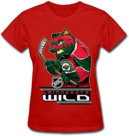 ToWi Women's NHL Minnesota Wild Short Sleeve T-shirts Red S