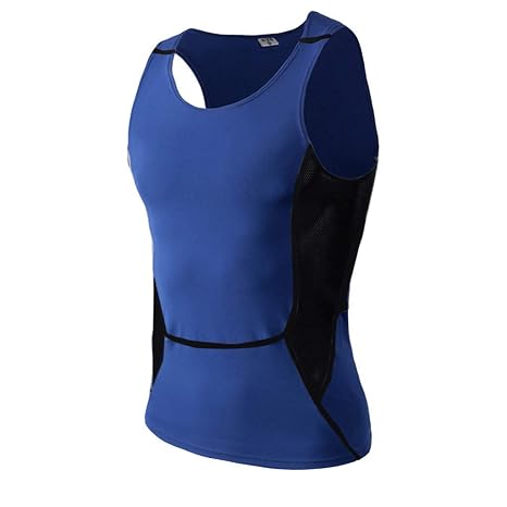 POIUDE Herren Ärmelloses Kompressionsshirt Cool Compression Bodybuilding Atmungsaktiv Sport Fit Slim Ärmelloses Hemd