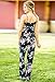 Casual Floral Printed Summer Jumpsuits for Women Sexy Beach Halter Sleeveless Lounge Long Pants Strap Jumpsuit Rompers (M, Black)