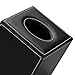 LN LOVE NEST Stylish PU Leather Tissue Box Holder, Square Napkin Holder Pumping Paper Case Dispenser, Facial Tissue Holder with Magnetic Bottom for Home Office Car Automotive Decoration Black
