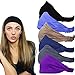 QING Headbands for Women Sweat Wicking Scarf Bandana Elastic Workout Headband Wrap Pack of 6