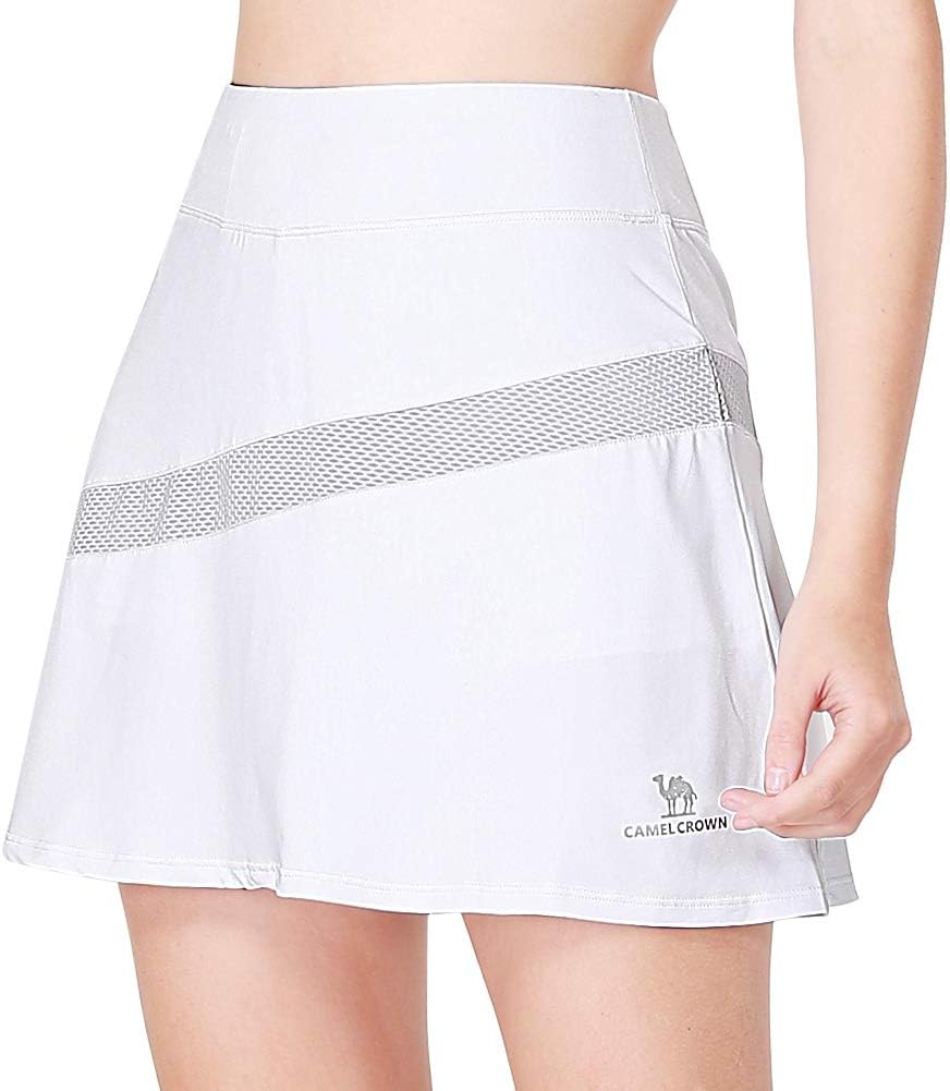 Women Casual Active Sport Skirt Tennis Golf Skorts Pleated for Athletic Running Workout with Built-in Shorts