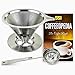 Pour Over Coffee Filter Dripper Kit with Bonus 2 Tablespoon Scoop - All Stainless Steel Cone Paperless and Reusable Hand Brewer Bundle - Coffover Coffee Drip