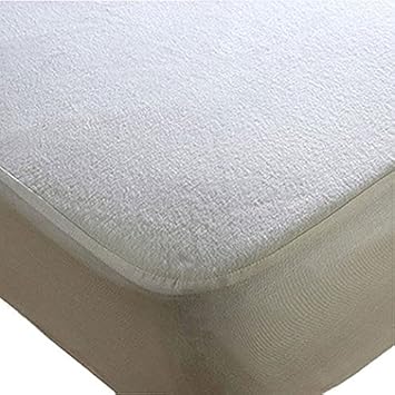 Trance Home Linen Waterproof Terry Cotton Bed Protector (198X182 Cm, White)