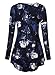 BAISHENGGT Women's Loose Fit Flared Tunic Top Large T06 Dark Blue