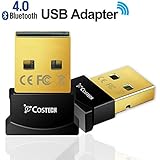Bluetooth 4.0 USB Adapter, Costech Gold Plated Micro Dongle 33ft/10m Compatible with Windows 10,8.1/8,7,Vista, XP, 32/64 Bit for Desktop , Laptop, computers