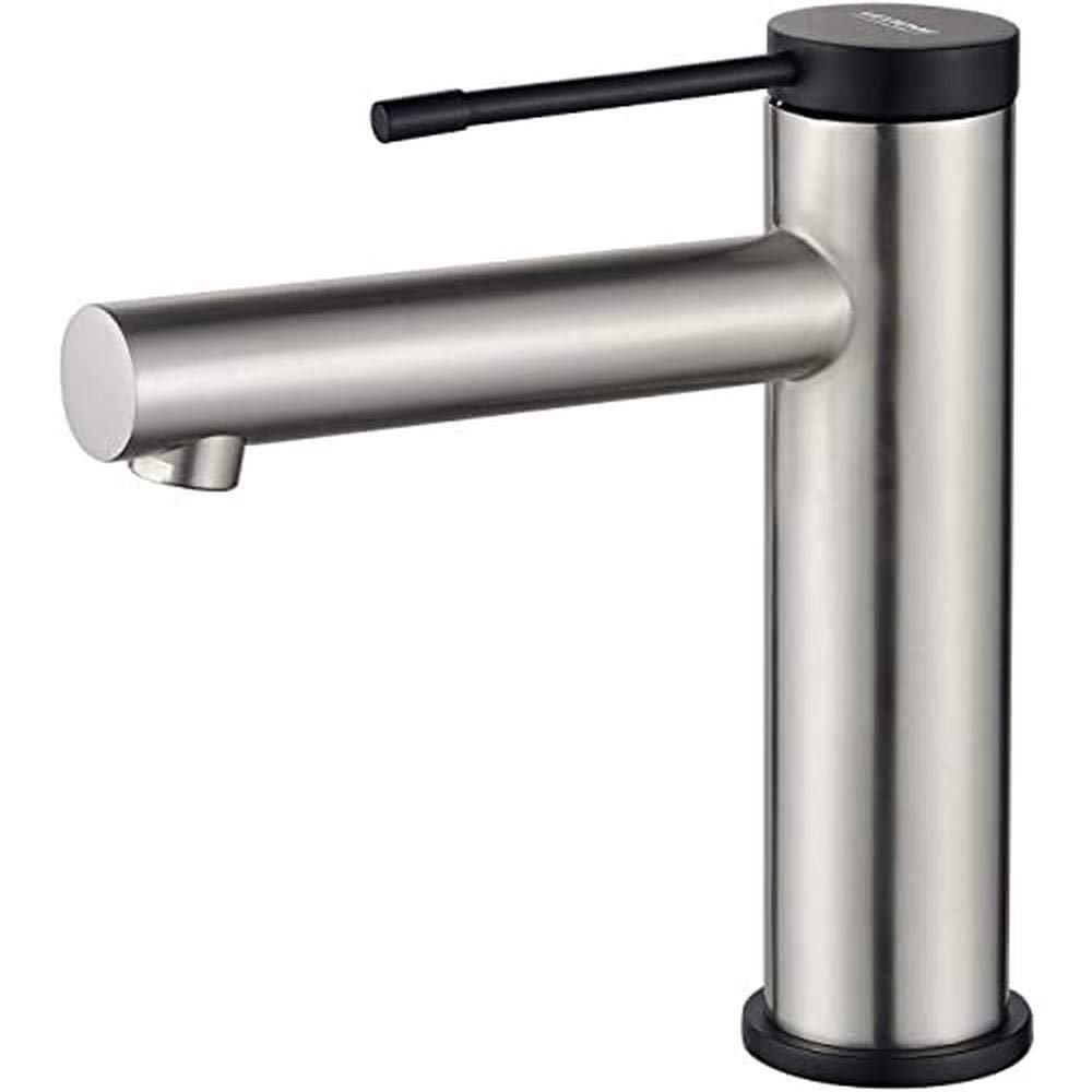 Ibergrif Luna, Basin Mixer, Single Lever Washroom Tap, Brushed Nickel