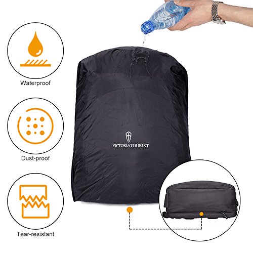 Victoriatourist DSLR Camera Bag Backpack with Laptop Compartment and Raincover Fits 15.6 inch Laptops, Black (Black6022)
