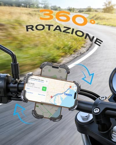 Porta Cellulare Moto Morsetto Stabile Migliorato e 1S Blocco Rapido