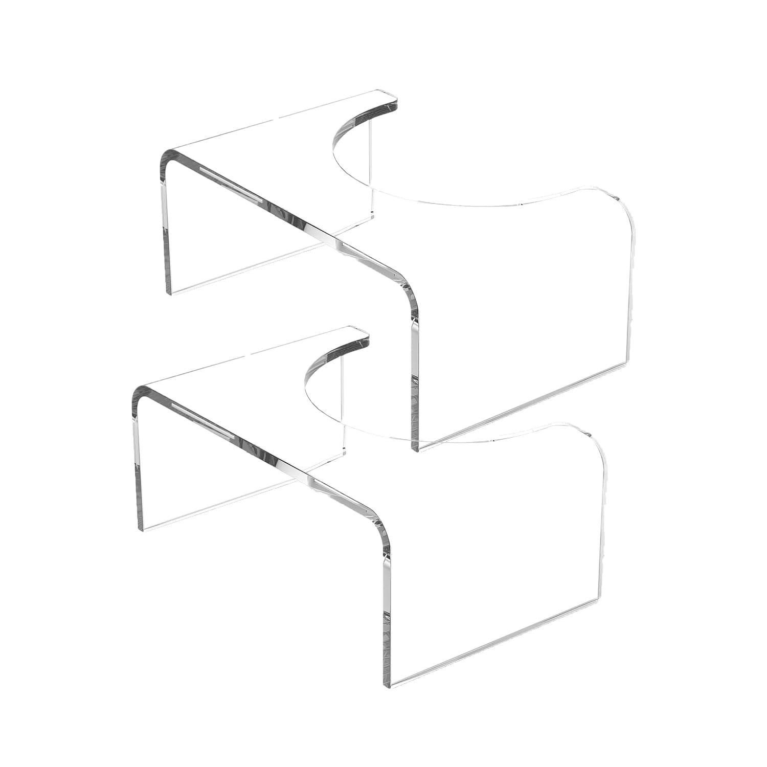 Photo 1 of Acrylic 7 Inches Toilet Stool Squat Set of 2, Clear Bathroom Poop Potty Stool for Adults, Strong Load-Bearing, Easily Blend into Any Bathroom (Clear-2PCS)