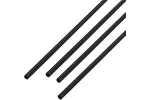 Ohamtes 4Pcs OD 2mm ID 1mm Carbon Fiber Tube, Hollow Frosted Tube Length 200mm, Used for Kite, Remote Control Aircraft, DIY Article Frame or Support Rod