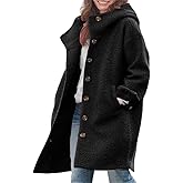 Women's Winter Jacket 2025 Casual Blend Trench Coat with Hood Single Breasted Long Wool Warm Pea Overcoat Outerwear