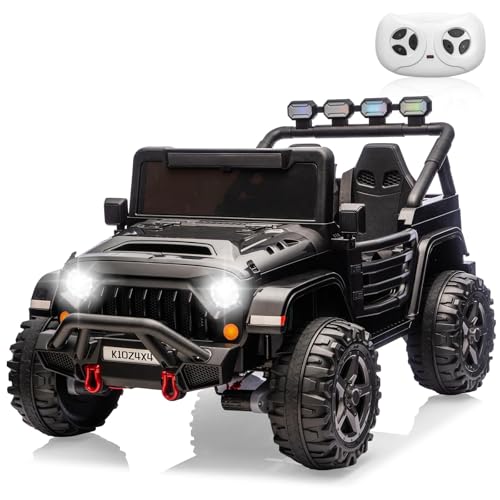 Kids 24V 2-Seater Electric Ride On Car, 4x4 Ride On Truck w/Remote Control, 4-W…