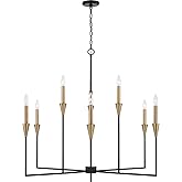 Capital Lighting 451991AB Avant Modern Art Deco Luxe Metal Pointed Candle Chandelier, 9-Light 540 Total Watts, 35" H x 42" W,