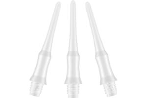 Deetenks Soft Dart Tips 2BA Thread Plastic Soft Tip Dart Points Soft Dart Tips Replacement Dart Accessories for Dartboard-White