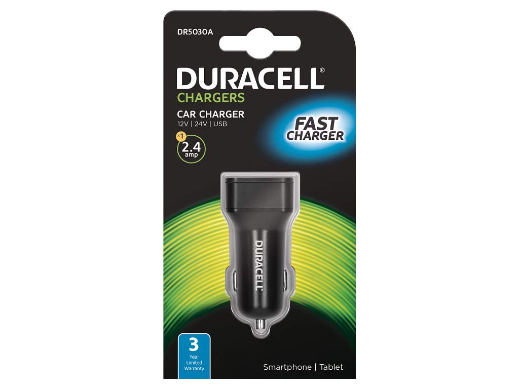 Duracell dr5030 a Universal Black Mobile Phone Charger – Mobile Phone Chargers (Car, Car Cigarette Lighter, Black, 5 V, 2.4)