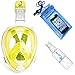 SnorkelinGear V2.0 2017 Full Face Snorkel Mask Set for Adults and Children, Easybreath Snorkeling Gear with 180 Sea View with Universal Waterproof Case and Anti-Fog Spray