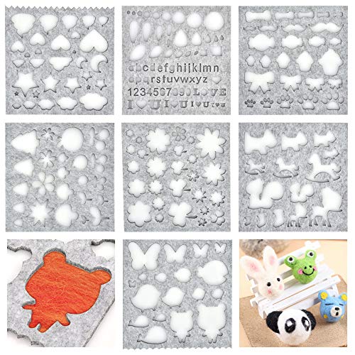 image for Emivery 7Pcs Needle Felting Applique Mold Mould Template Stencil Begin