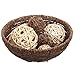 Hand Woven Brown Seagrass Shallow Round Decorative Fruit Display Storage Basket / Centerpiece Holder