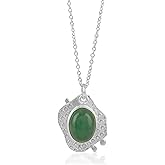 Green Aventurine Crystals Pendant Necklace, Oval Cabochon Gemstone, Energy Healing Crystals, Jewelry for Women, Handmade Gemstone Jewelry 18 inch AAA+ Quality
