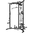 Fagus H Cable Crossover Machine with 16 Height Positions, with Safety Arm,J-hook,Plate Loaded Pulley System for Home Gym Work