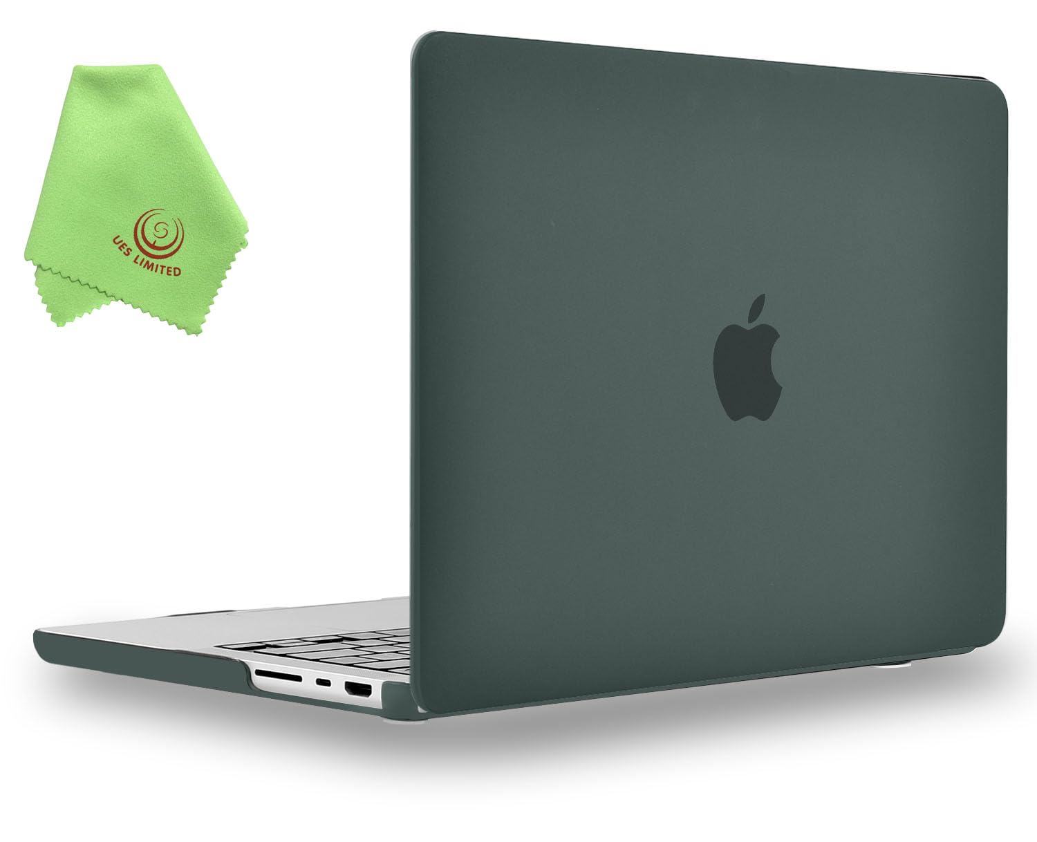 UESWILL Case Compatible with MacBook Pro 14 inch M5 M4 M3 M2 M1 Pro Max Chip & Touch ID, 2026 2025 2024 2023 2022 2021 Release, Smooth Matte Hard Shell Cover + Microfiber Cloth, Midnight Green