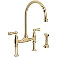 ROHL U.4719L-ULB-2 Kitchen FAUCETS, 0-in L x 1.8-in W x 16.9-in H, Unlacquered Brass