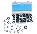 Accessbuy™ 180Pcs Round Rubber Grommet Assortment Kit Automative for Plugs Cables Wires 8 Sizes in See-Thru Organizer case with snap-Close lid