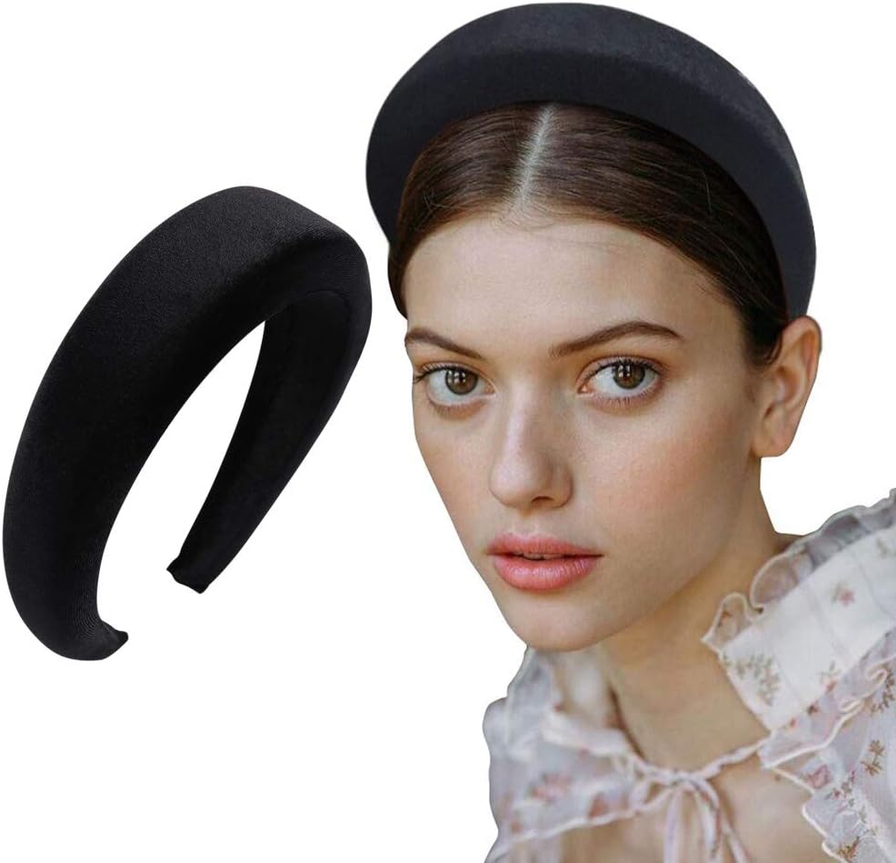 Padded Headbands Fashion Women Thick Velvet 90s Hair Accessories Head Band Fashion Headwear Wide Plastic Hairbands For Woman