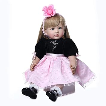 FidgetGear NPK 60CM Simulation Full Silicone Reborn Dolls Long-haired Bjd Princess Doll Comfort Toys for Girls Bebes Reborn