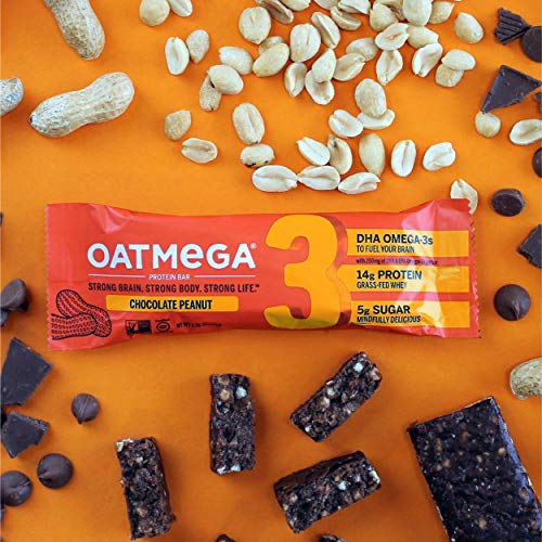 Oatmega Protein Bars, Variety Pack, 12Count of Chocolate Peanut Butter