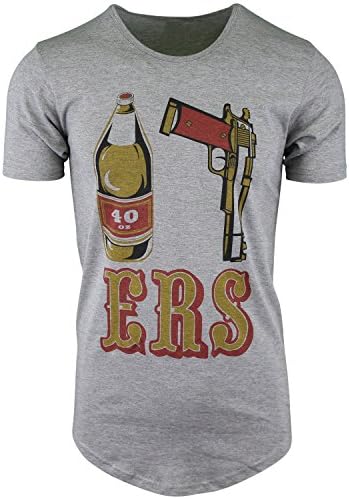 Heather Gray 40oz 9MM ERS Elong Round Hemline Crew Neck Drop Tail Shirt XS