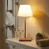 PUSU Waterproof Cordless Table Lamp, 14.5 Inch Rechargeable Lamp with USB-C Port, 3CCT Stepless Dimming Bedside Lamp, LED Nig