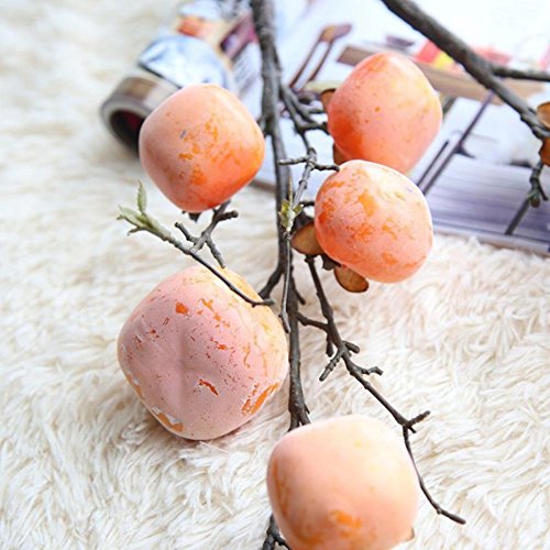 Owill Artificial Flower Persimmon Fruit Berries Bouquet Floral Garden Home Decor (A, Orange) - Thumbnail 3