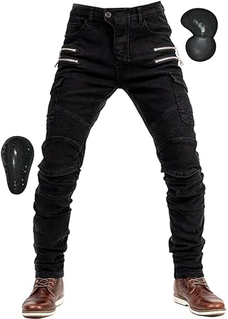 Amazon Renhe メンズバイクパンツ ライディングパンツ バイク用ジーンズ 耐磨 ツーリングパンツ オールシーズン プロテクター付き ストレッチ素材 ブラック Eu Sサイズ Jp Mサイズ パンツ 車 バイク