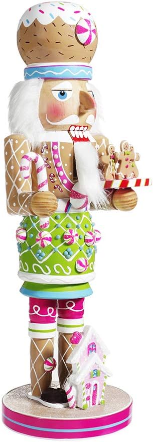 Nutcrackers - Kurt S. Adler Kurt Adler 16-Inch Wooden Gingerbread Nutcracker, Multi