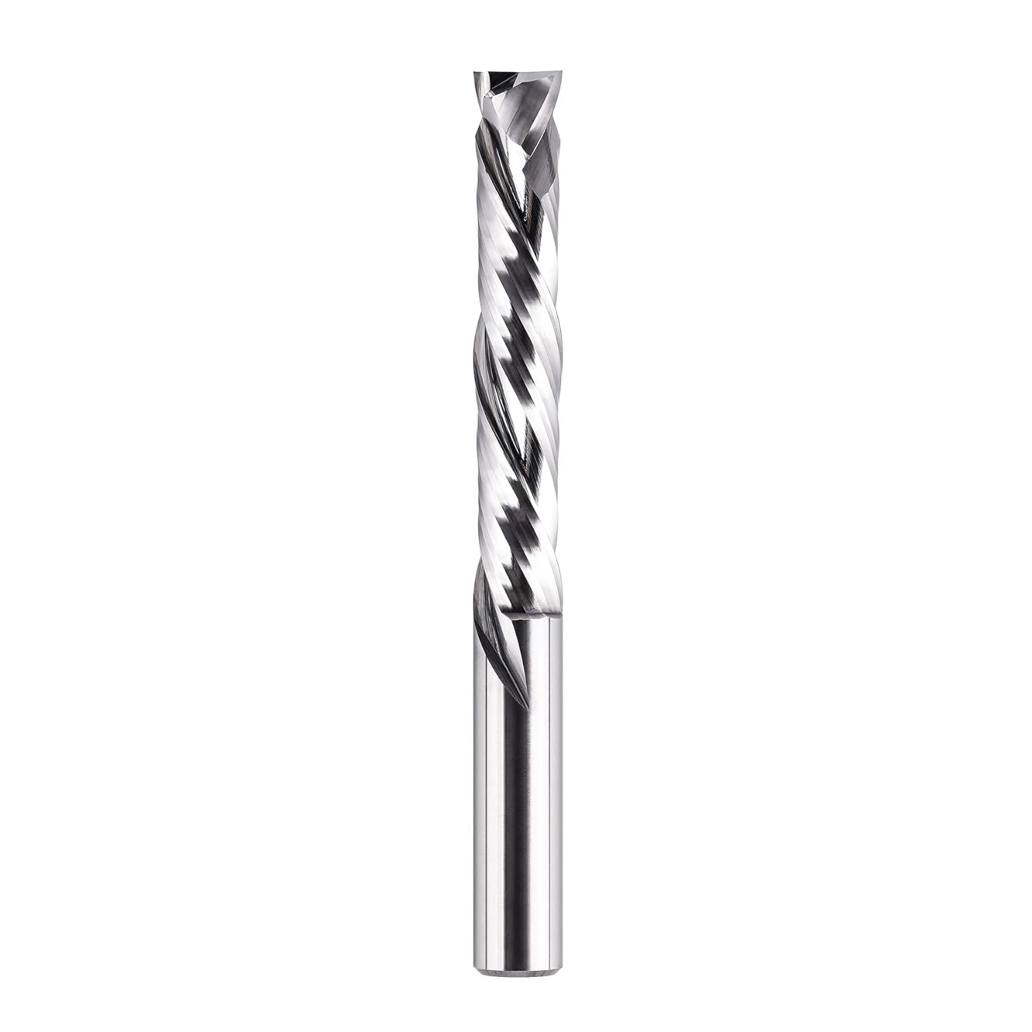 SpeTool 1/2 Inch Shank Spiral Compression Router Bit Solid Carbide CNC End Mill for Woodworking 3 Inch Cutting Length 5 Inch Total Length