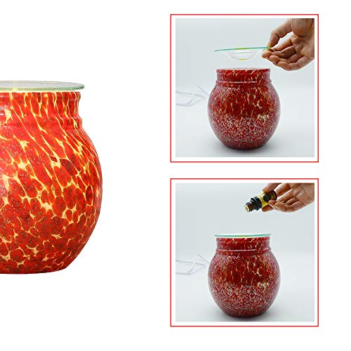 COOSA Colorful Glass Electric Incense Oil Warmer Wax Tart Burner Fragrance Candle Wax Warmer Night Light Aroma Decorative Lamp for Home Office Bedroom Living Room Gifts & Decor